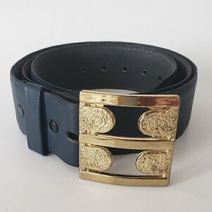 Vintage | Top Grain Cowhide Suede Lined Belt with Gold Buckle